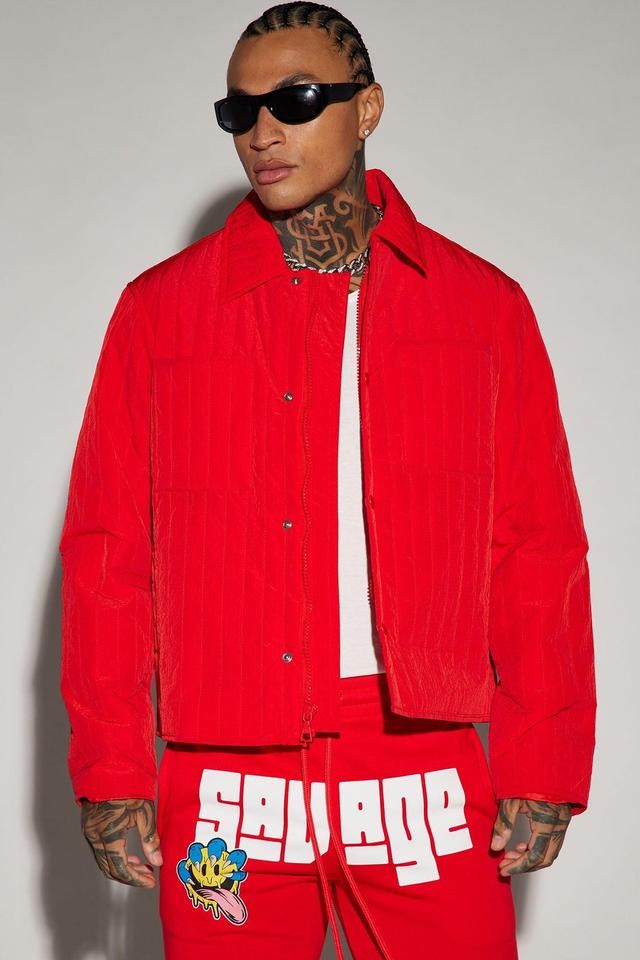 Warren Nylon Jacket - Red Product Image