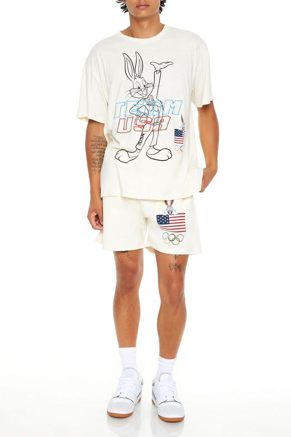 Embroidered Olympics Bugs Bunny Shorts | Forever 21 product image