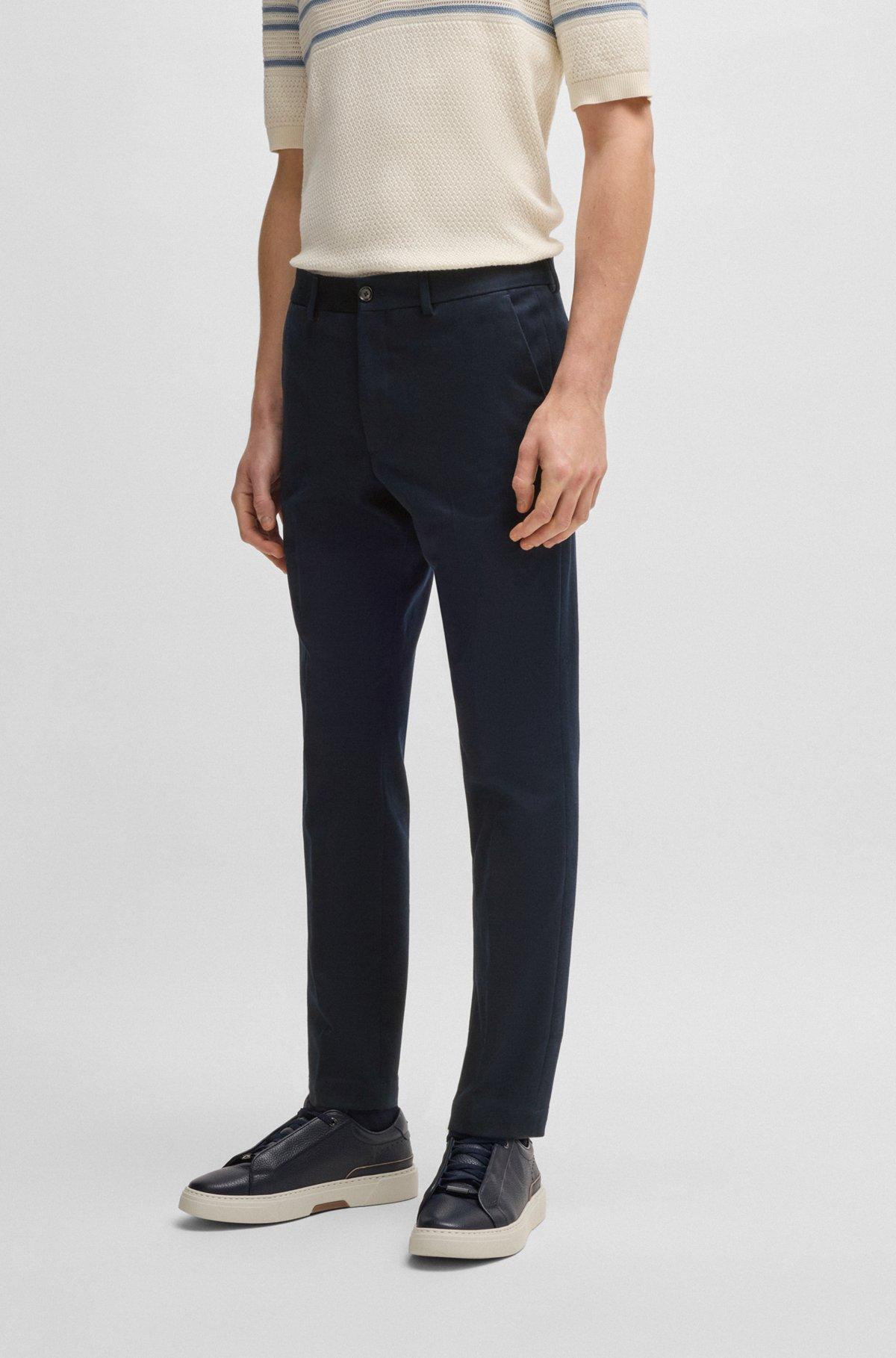 Slim-fit trousers in cotton, cashmere and stretch Product Image