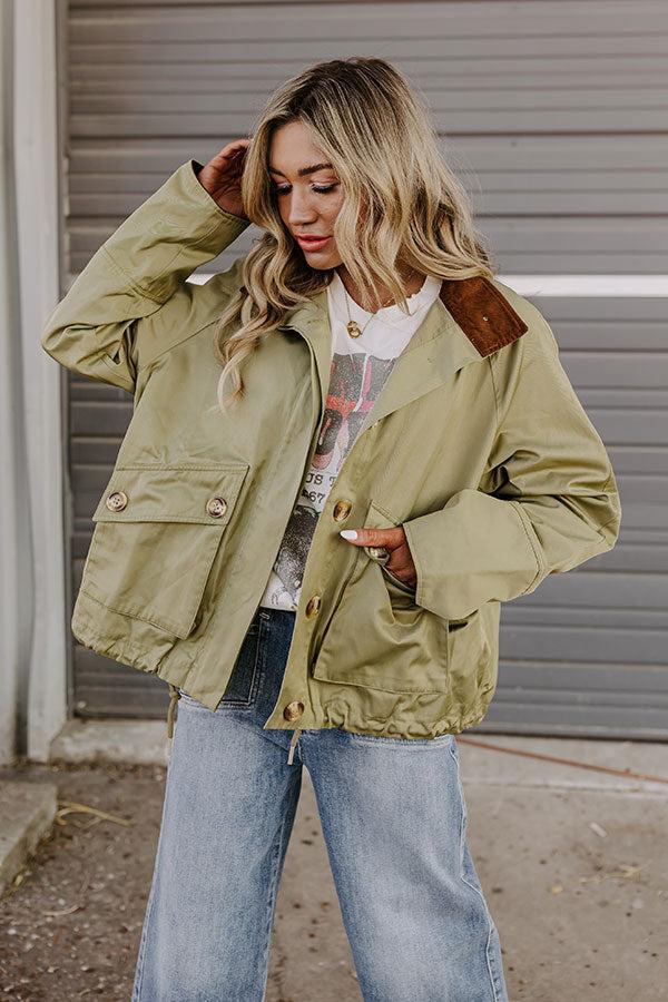 Crisp Mornings Cargo Jacket in Sage Product Image