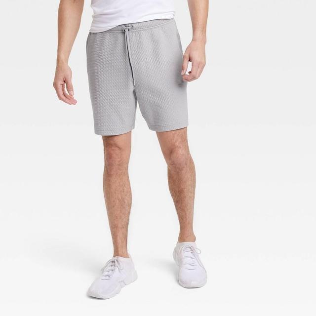 Mens Textured Fleece Shorts 7 - All in Motion Gray XL Product Image