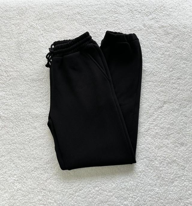 Black Basic Blank Jogger Sweatpants Product Image