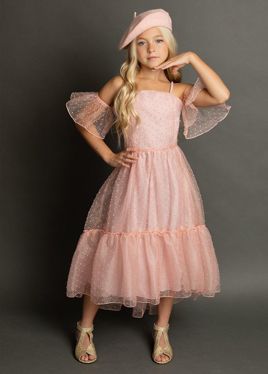 Chloe Dress in Pink Dot Product Image