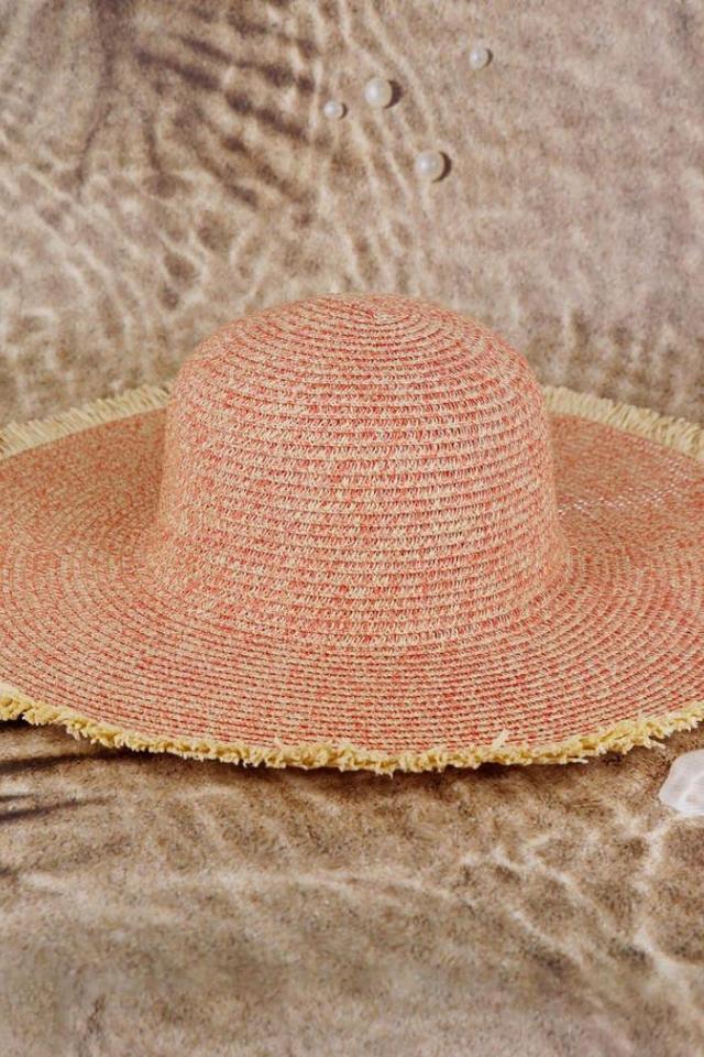 Frayed Floppy Straw Hat Product Image