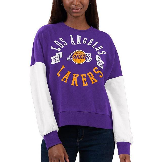 Womens /White Los Angeles Lakers Team Pride Pullover Sweatshirt Product Image