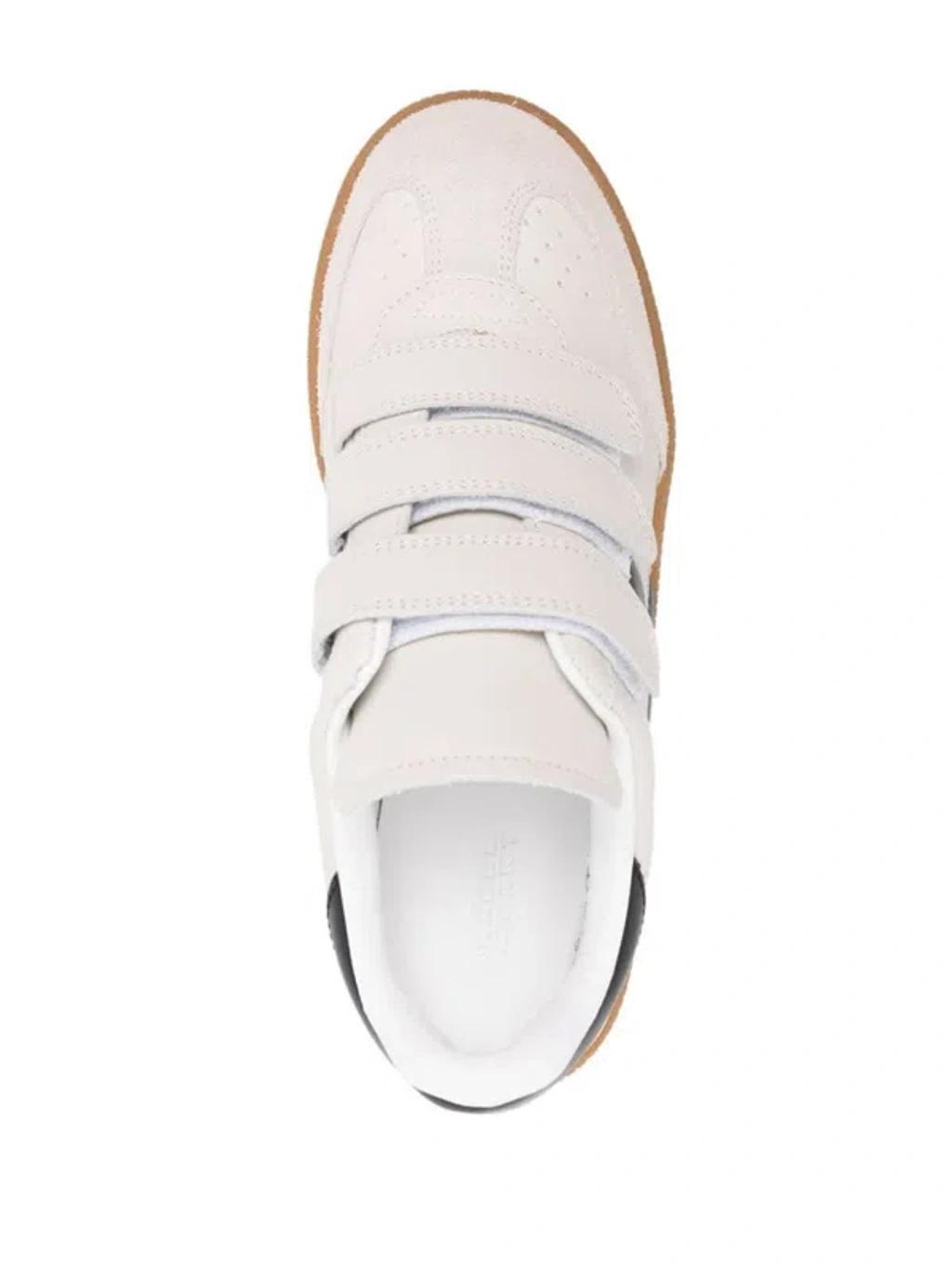 Beth Sneakers In White Suede And Leather In Beige Product Image