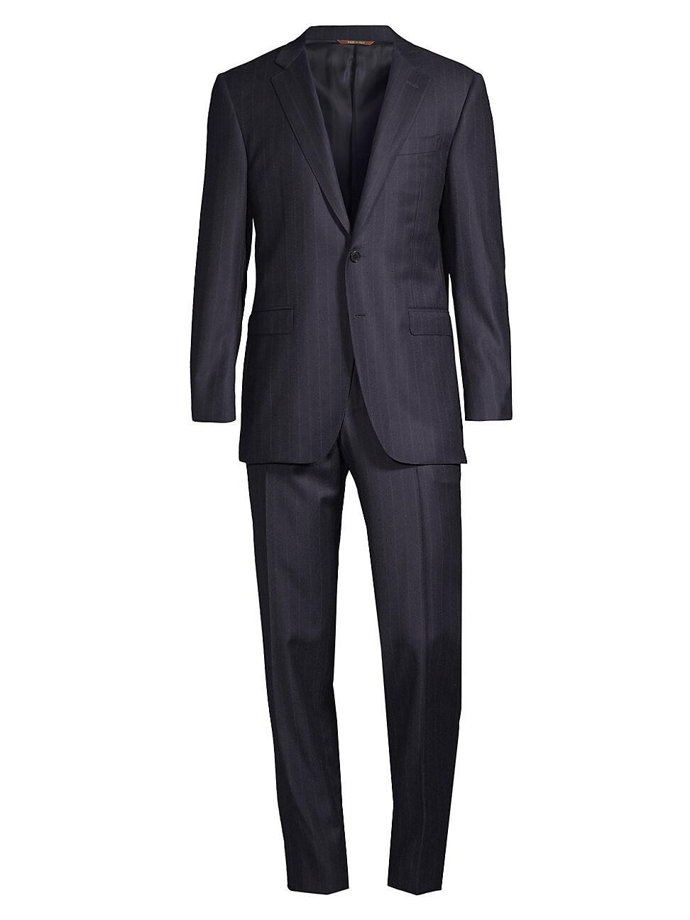 Mens Milano Chalk Stripe Modern-Fit Wool Suit Product Image