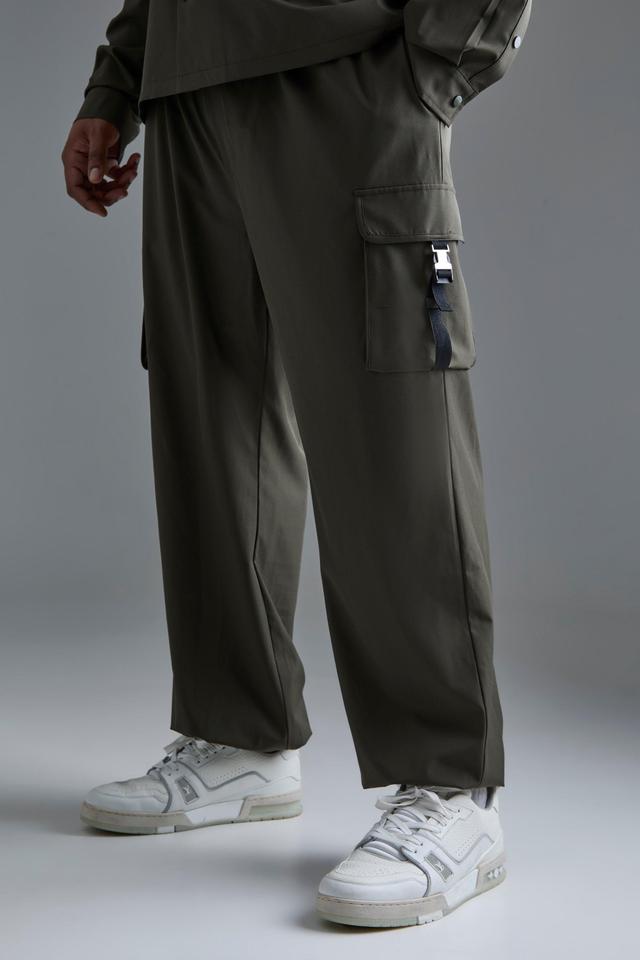 Plus Technical Stretch Elasticated Waist Utility Cargo Trouser | boohooMAN USA Product Image