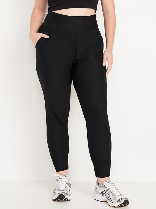 High-Waisted PowerSoft Ribbed 7/8 Joggers Product Image