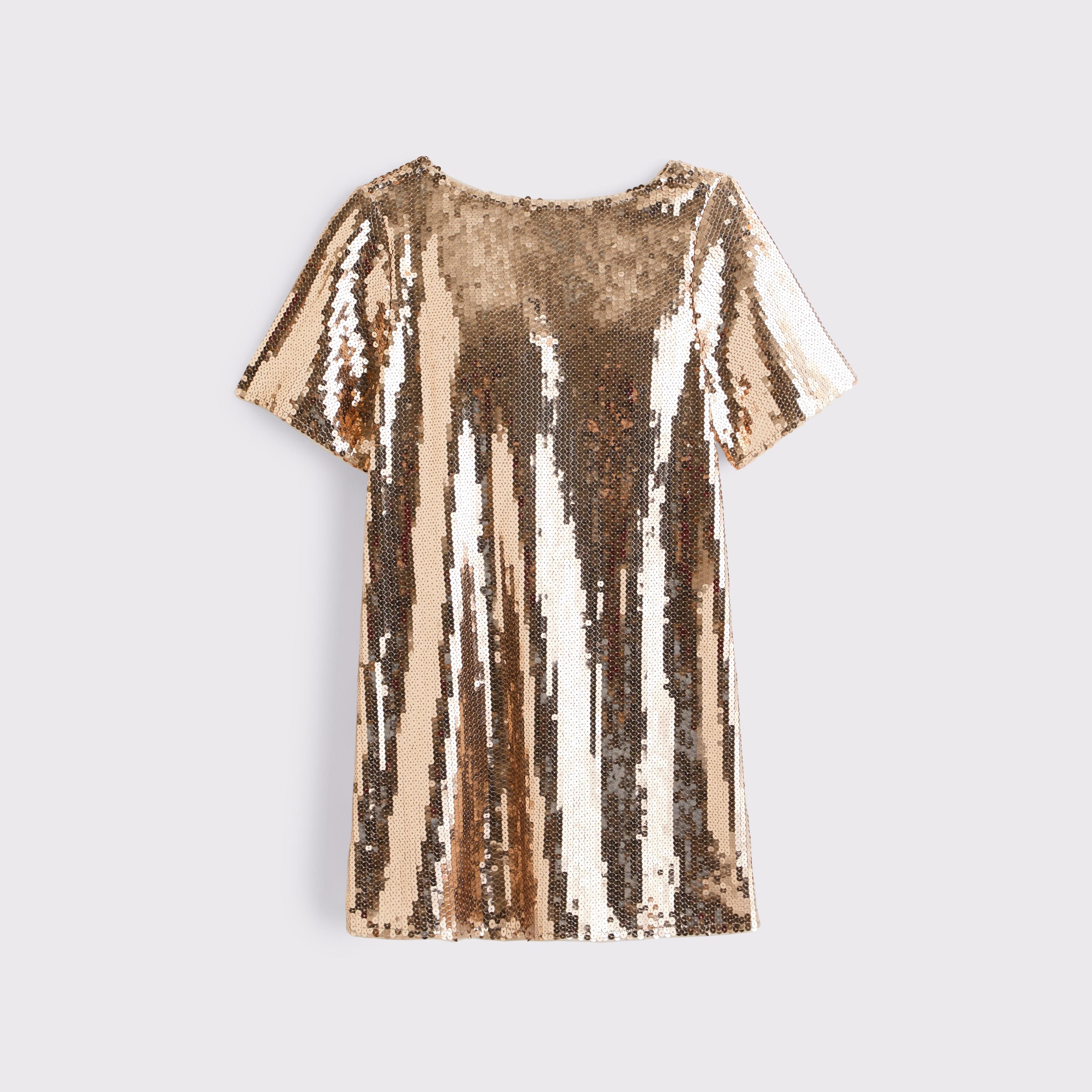 Sequin Tee Shift Mini Dress Product Image