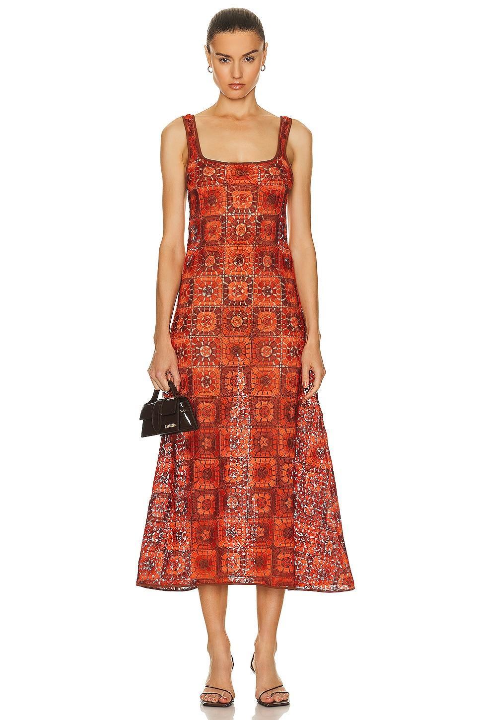 Johanna Ortiz Birdsong Ankle Dress in Burnt Orange product image