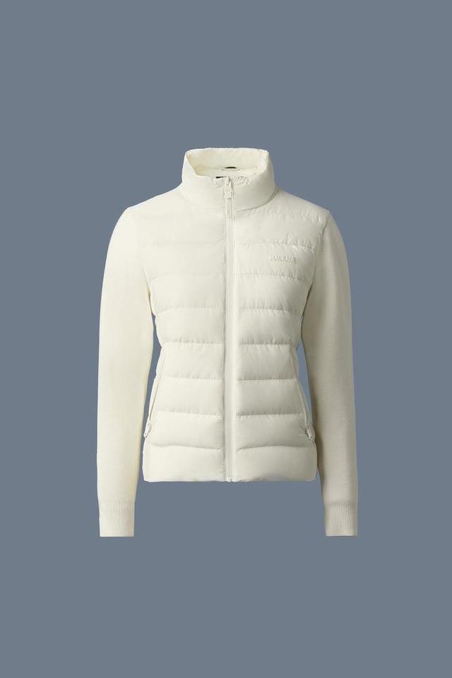 Mackage Womens Oceane-City Light Down Mixed-Media Jacket - Cream Product Image