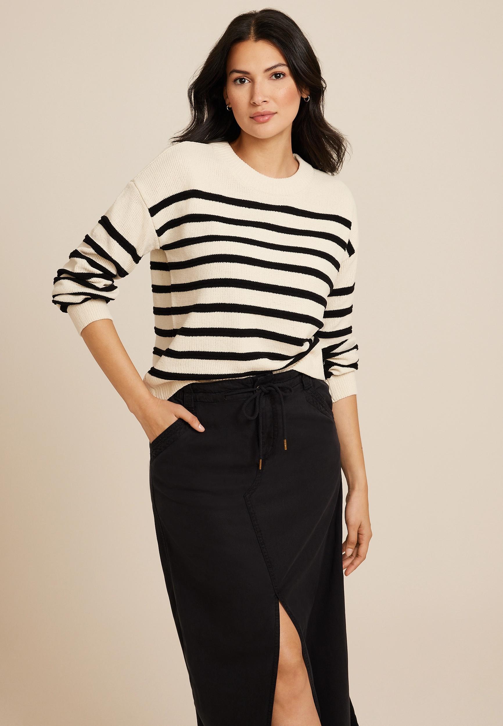 Soft Chenille Striped Sweater Product Image