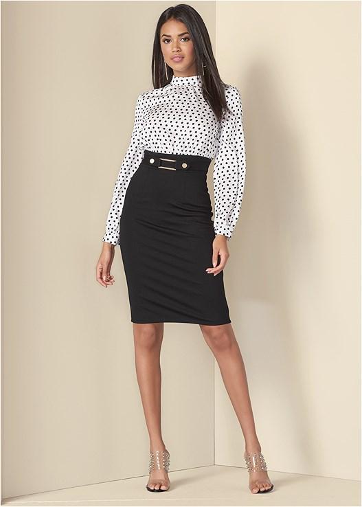 Belted Pencil-Skirt Dress Product Image