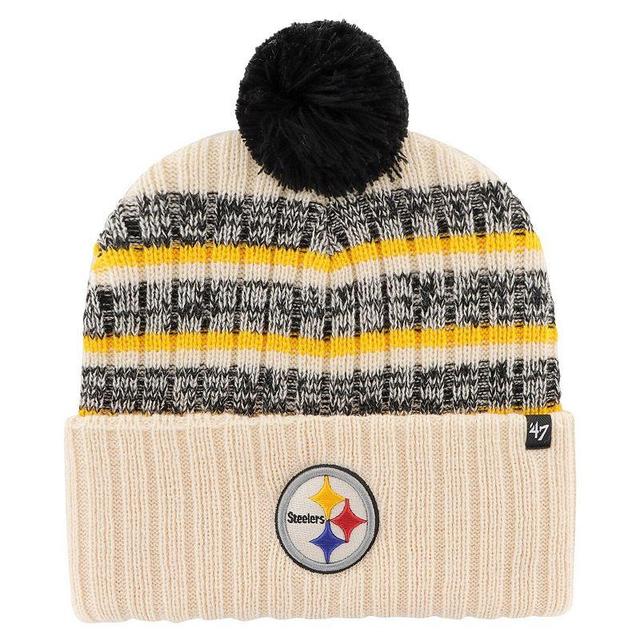 Mens 47 Natural Pittsburgh Steelers Tavern Cuffed Knit Hat with Pom Product Image