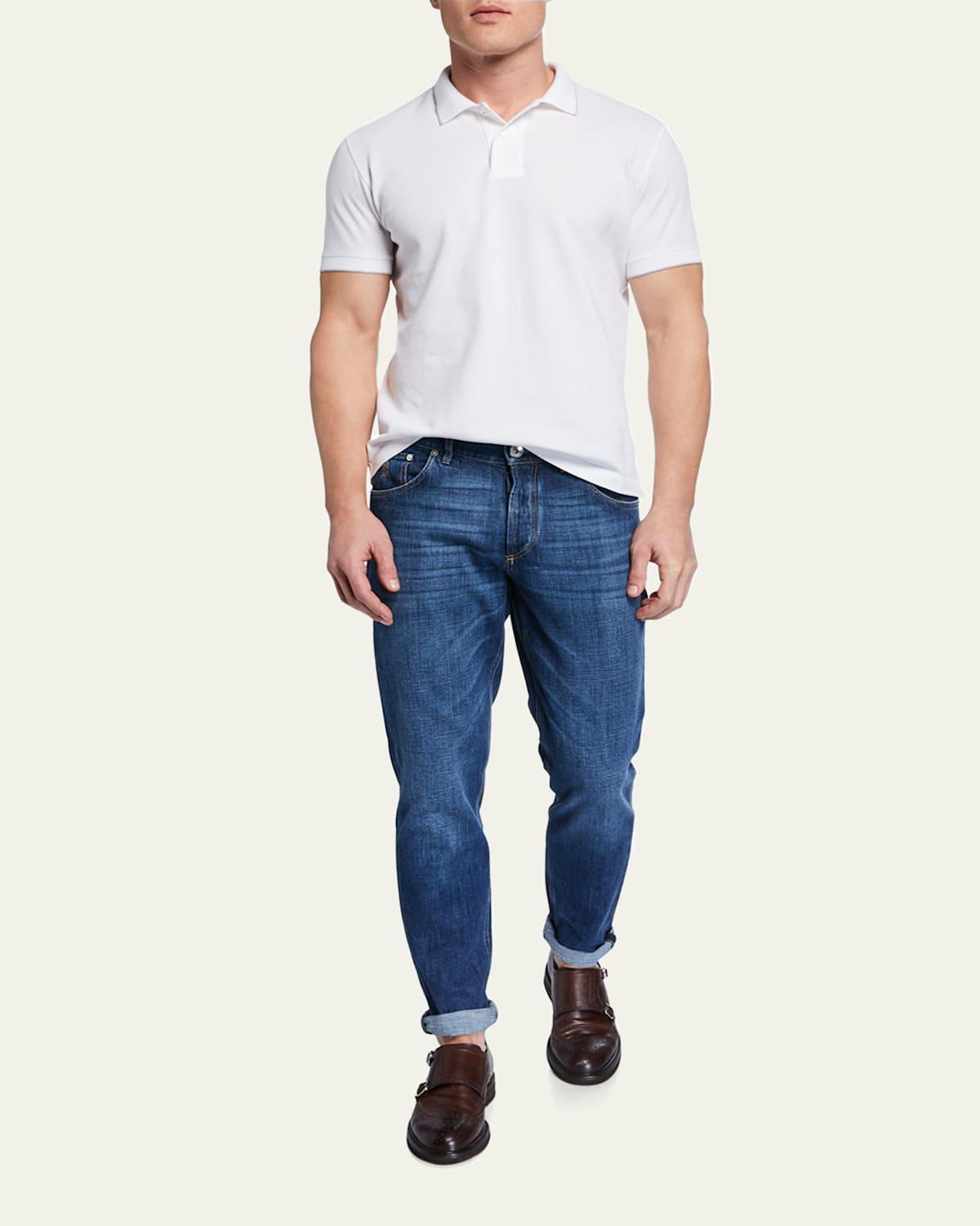 Mens Medium-Wash Basic-Fit Denim Jeans Product Image