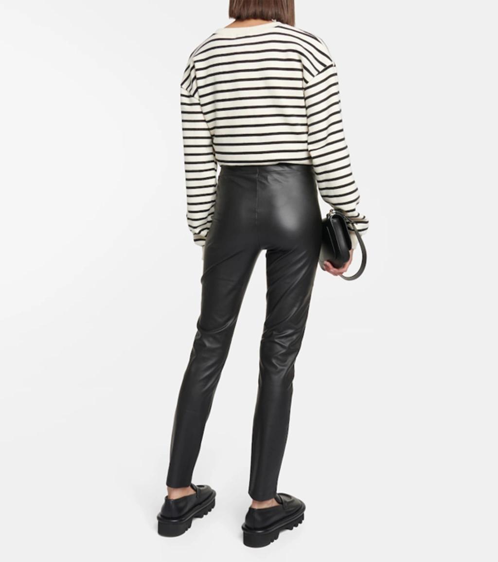 MAX MARA Leisure Zefir Faux Leather Straight Pants In Black Product Image