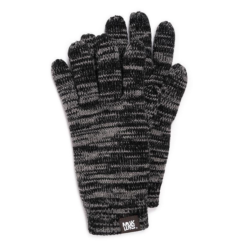 Mens MUK LUKS Marl Gloves, Silver Ebony Marl Product Image