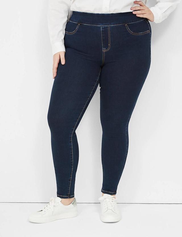 Lane Bryant High-Rise Sateen Pull-On Jegging 26 Dark Denim Product Image