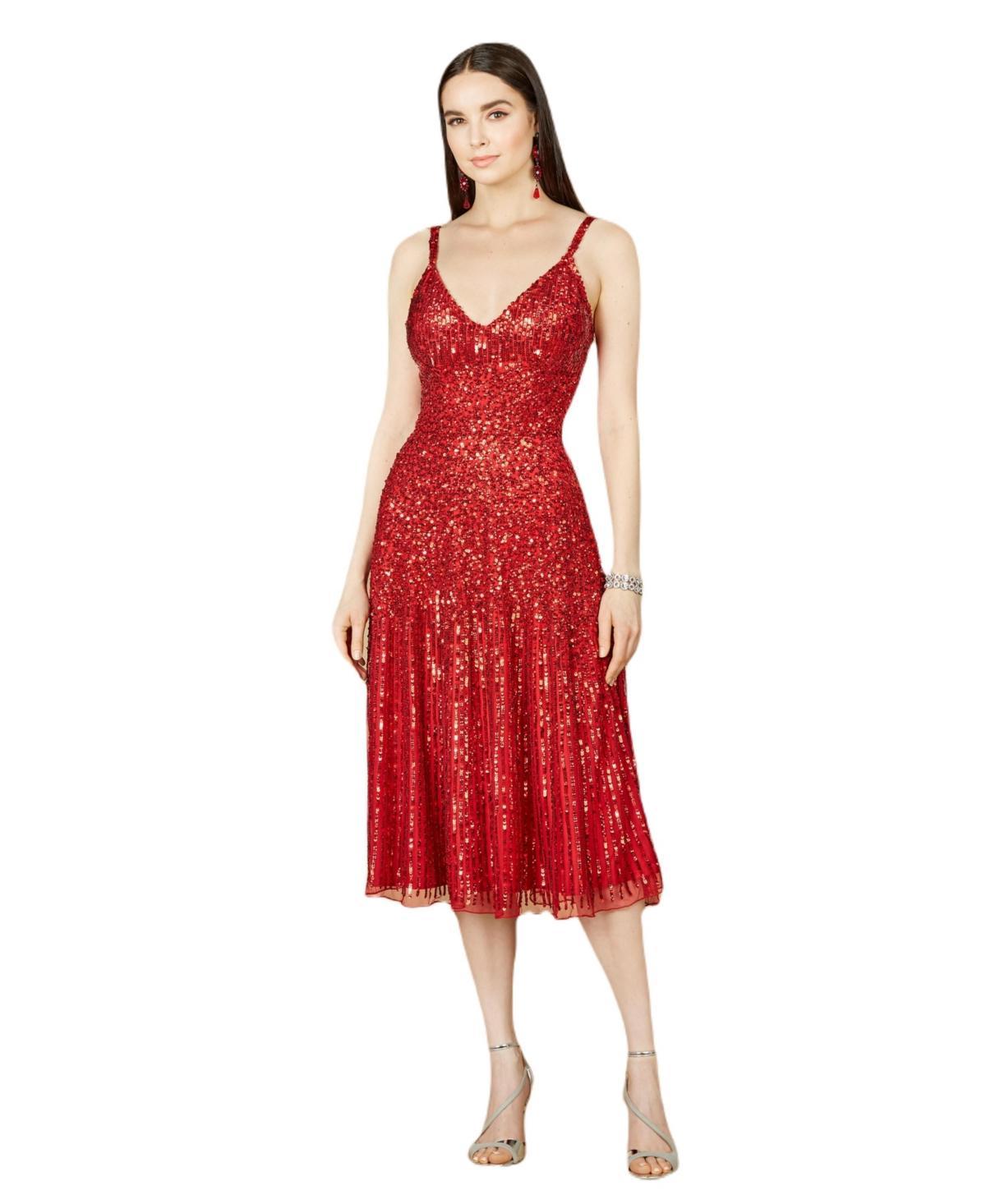 Womens Flowing, Sequin Midi Dress product image