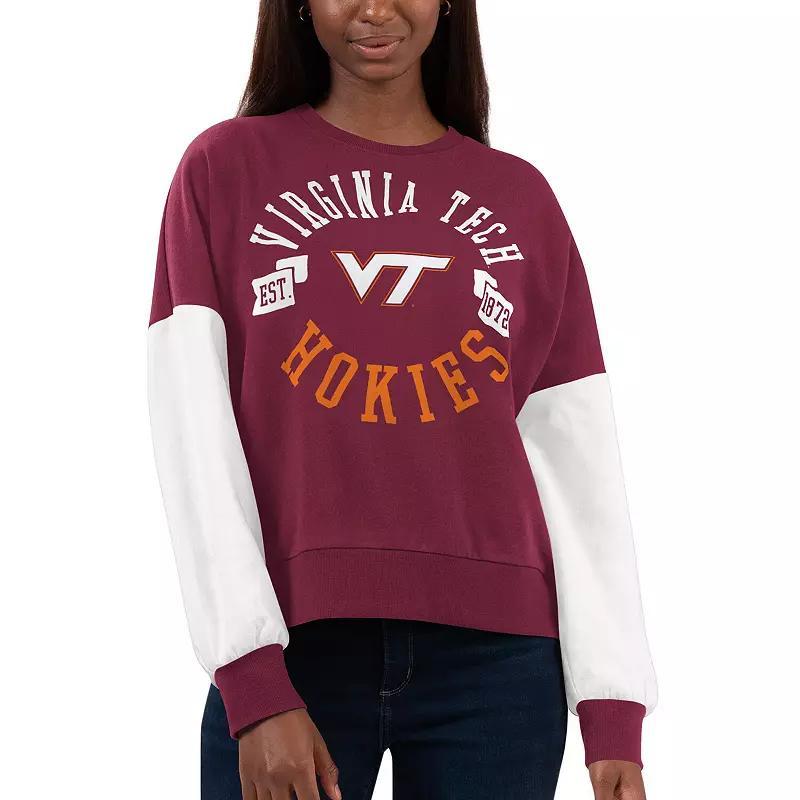 Womens G-III 4Her by Carl Banks Maroon/White Virginia Tech Hokies Team Pride Colorblock Pullover Sweatshirt Product Image