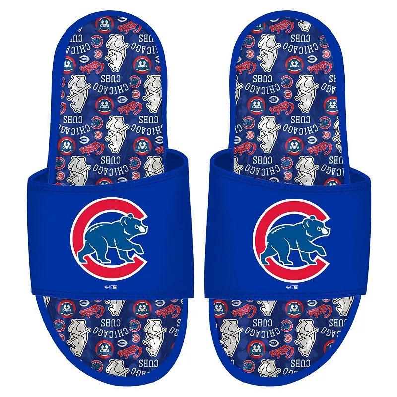 ISlide Chicago Cubs Team Pattern Gel Slide Sandals, Mens Product Image