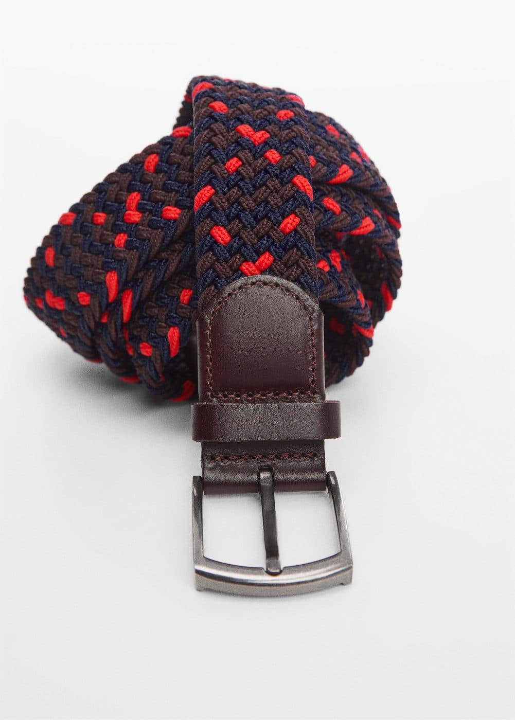 MANGO MAN - Braided elastic colored belt dark navyMen Product Image