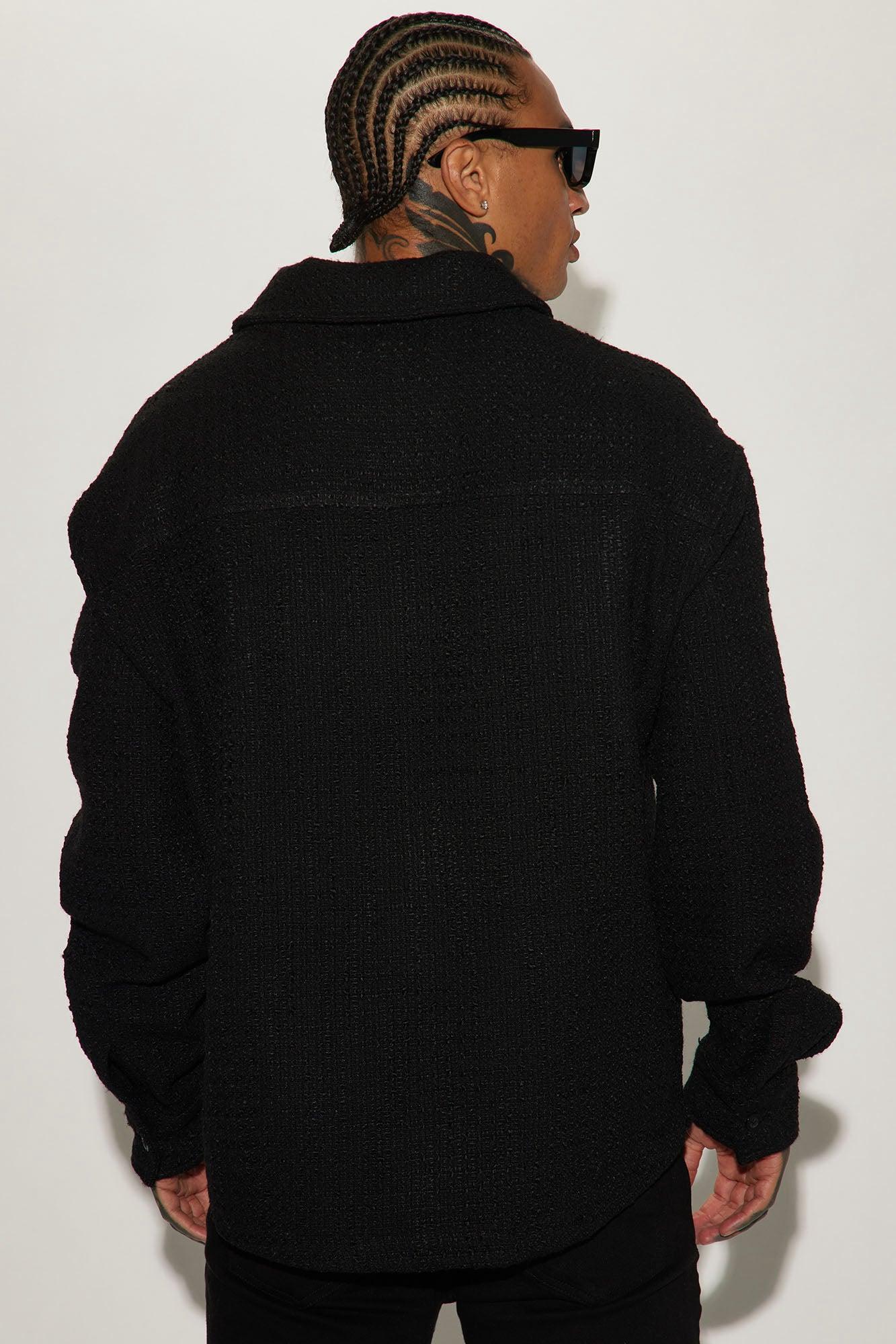 Alex Textured Oversized Shacket - Black Product Image