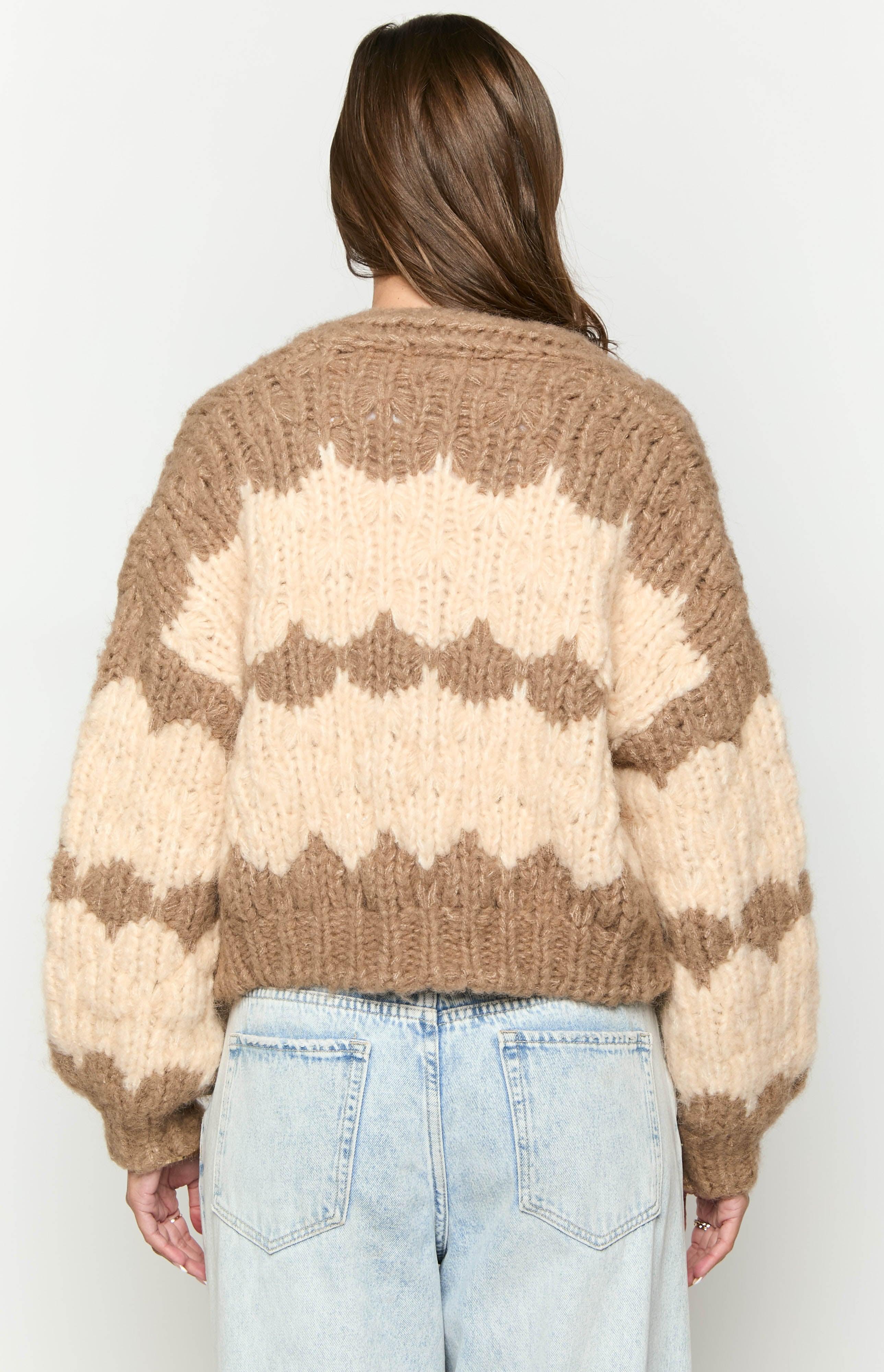 Ryley Brown Knit Cardigan Product Image