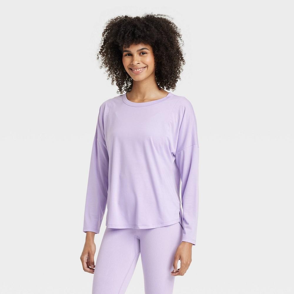 Womens Leggings-Friendly Long Sleeve Top - All In Motion Light Purple XL Product Image