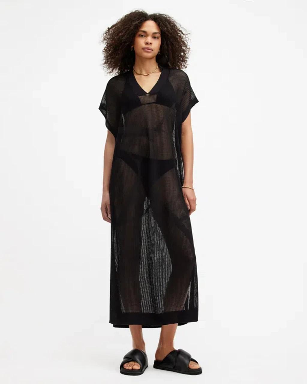 A Star Mesh Maxi Dress In Black product image