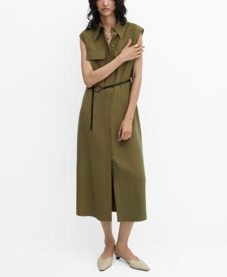 Mango Womens Belt Shirt Dress Product Image