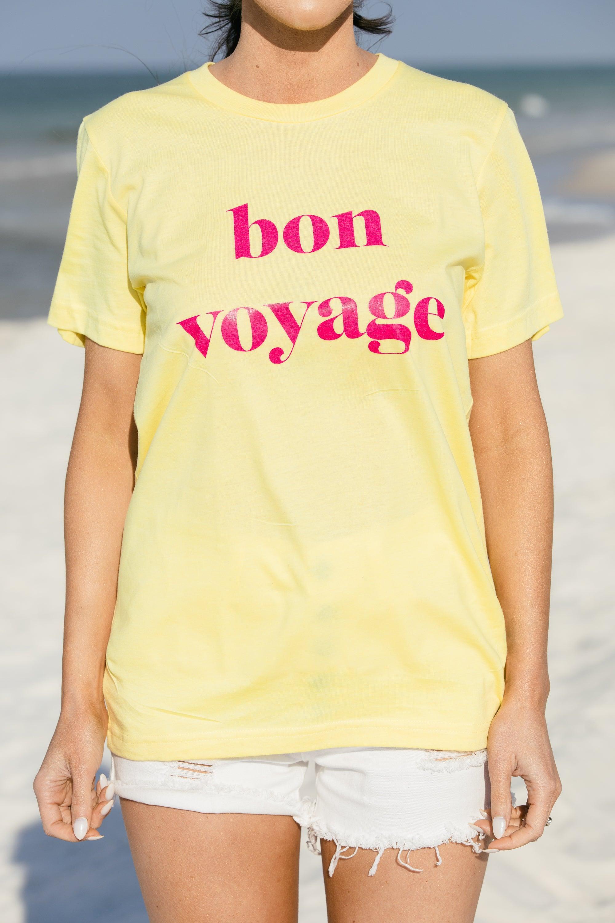 Bon Voyage Heather Yellow Graphic Tee Female Product Image