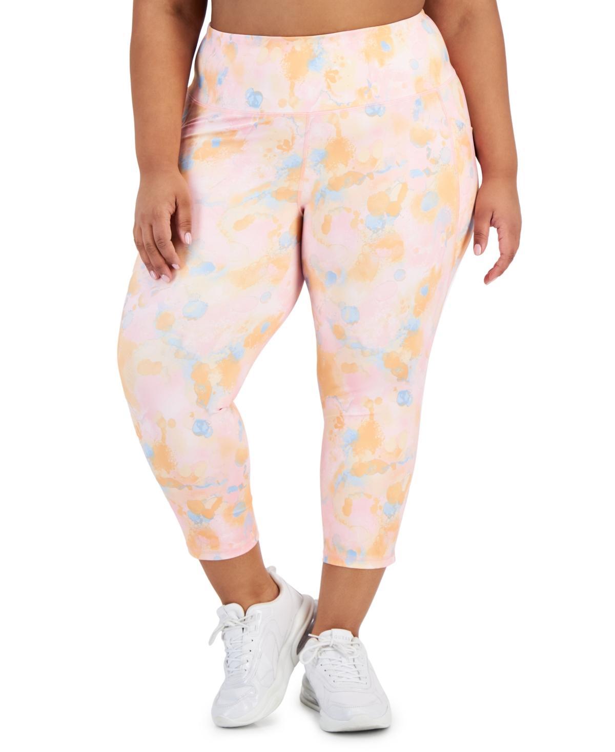 Id Ideology Womens Plus Size Dreamy Bubble-Print Cropped Compression Leggings, Created for Macys Product Image