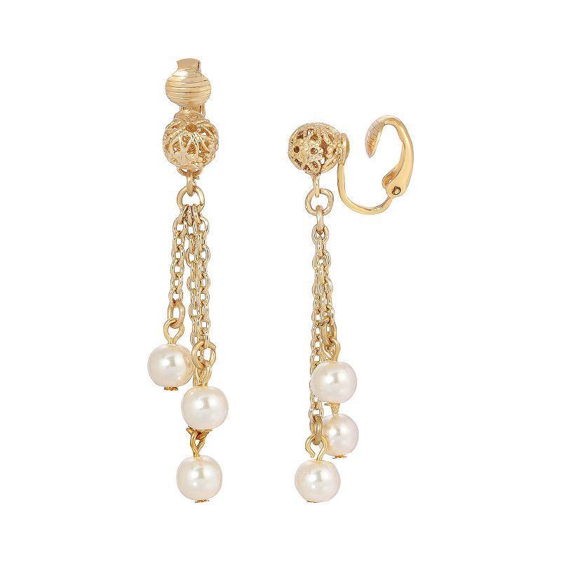 2028 Imitation Pearl Linear Clip Earring Product Image