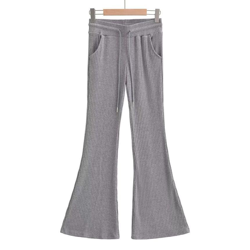 High Rise Plain Flared Pants Product Image