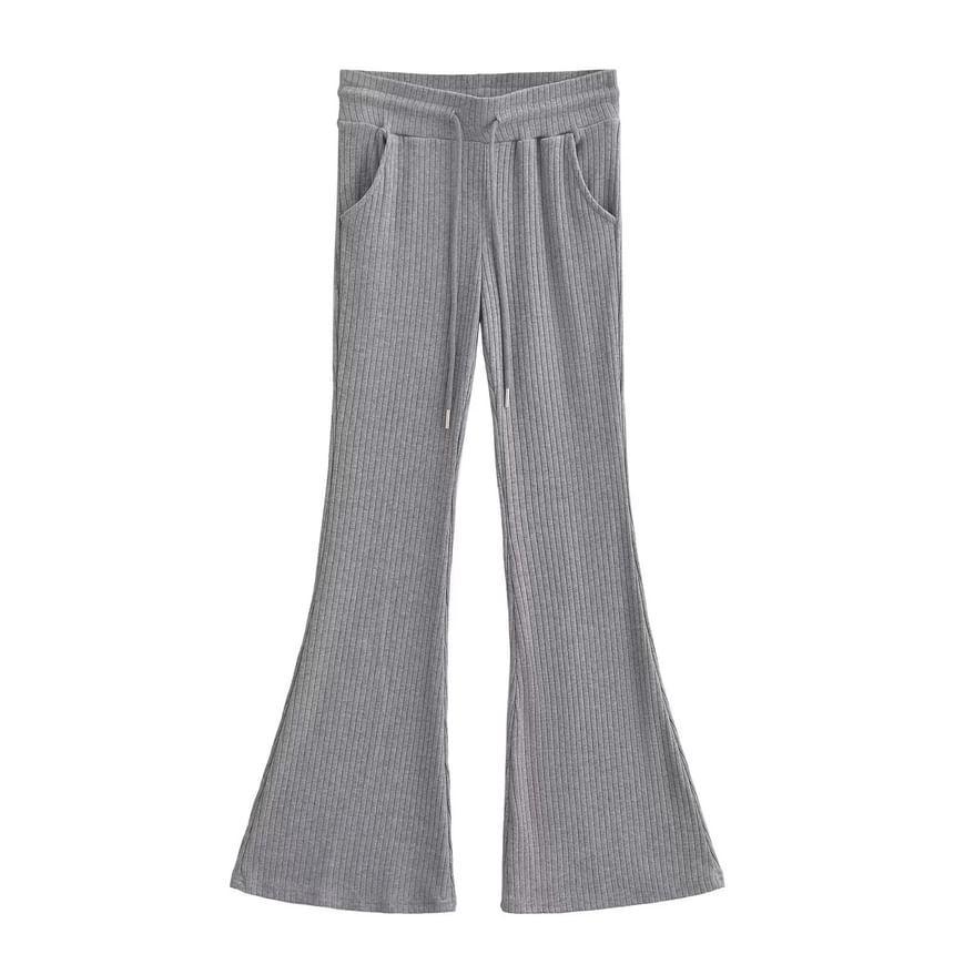 High Rise Plain Flared Pants Product Image