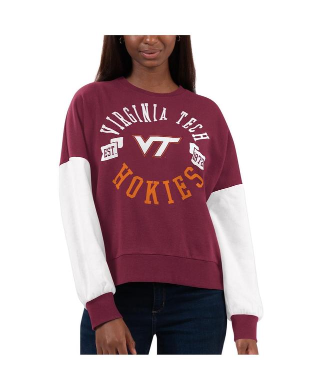 Womens G-III 4Her by Carl Banks Maroon/White Virginia Tech Hokies Team Pride Colorblock Pullover Sweatshirt Product Image