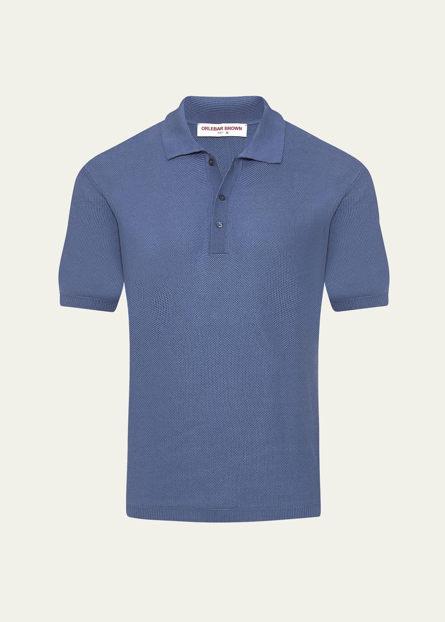 Mens Maranon Mercerized Waffle Stitch Polo Shirt Product Image