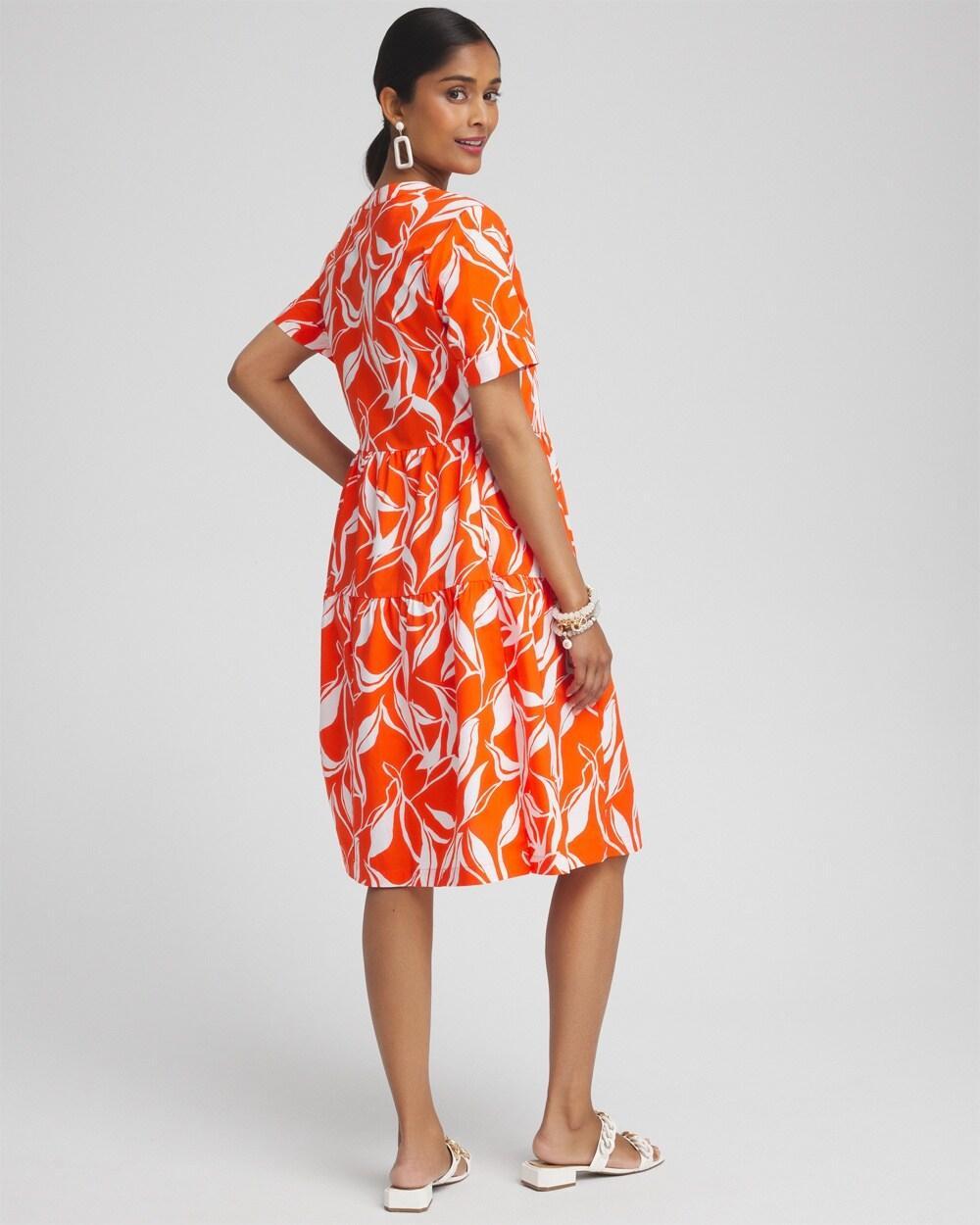 Poplin Leaf Print Dress Product Image