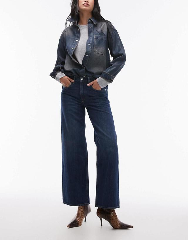 ARKET Cloud low rise baggy wide leg jeans in blue rinse wash Product Image