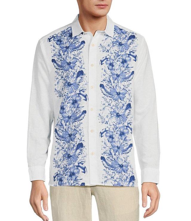 Caribbean Floral Panel Long Sleeve Woven Shirt Product Image