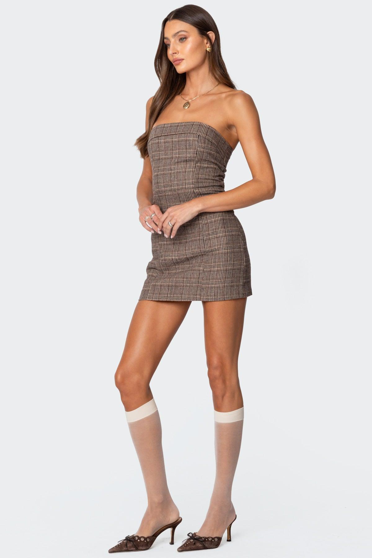 Boss Mode Plaid Mini Dress Product Image