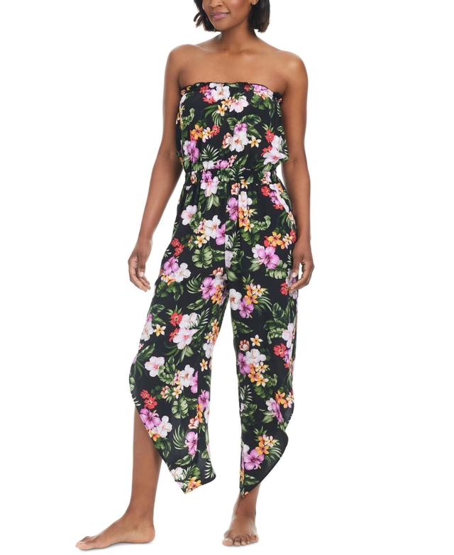 Bar Iii Womens Floral-Print Tulip-Hem Romper Cover-Up, Created for Macys Product Image