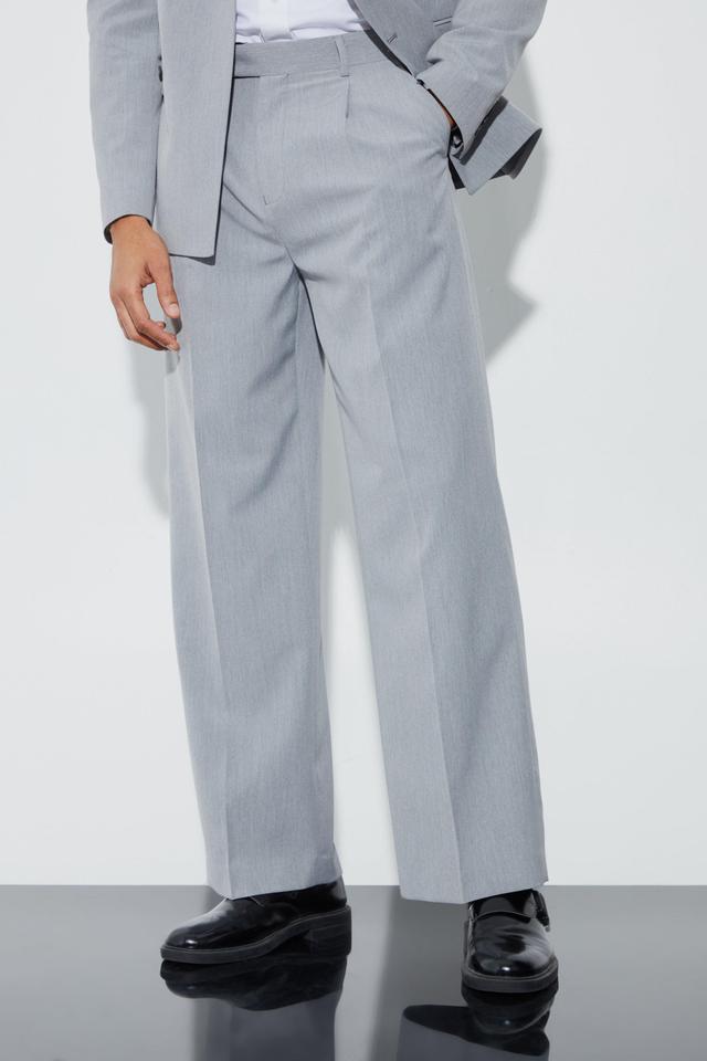 Wide Fit Pleat Front Tailored Pants | boohooMAN USA Product Image