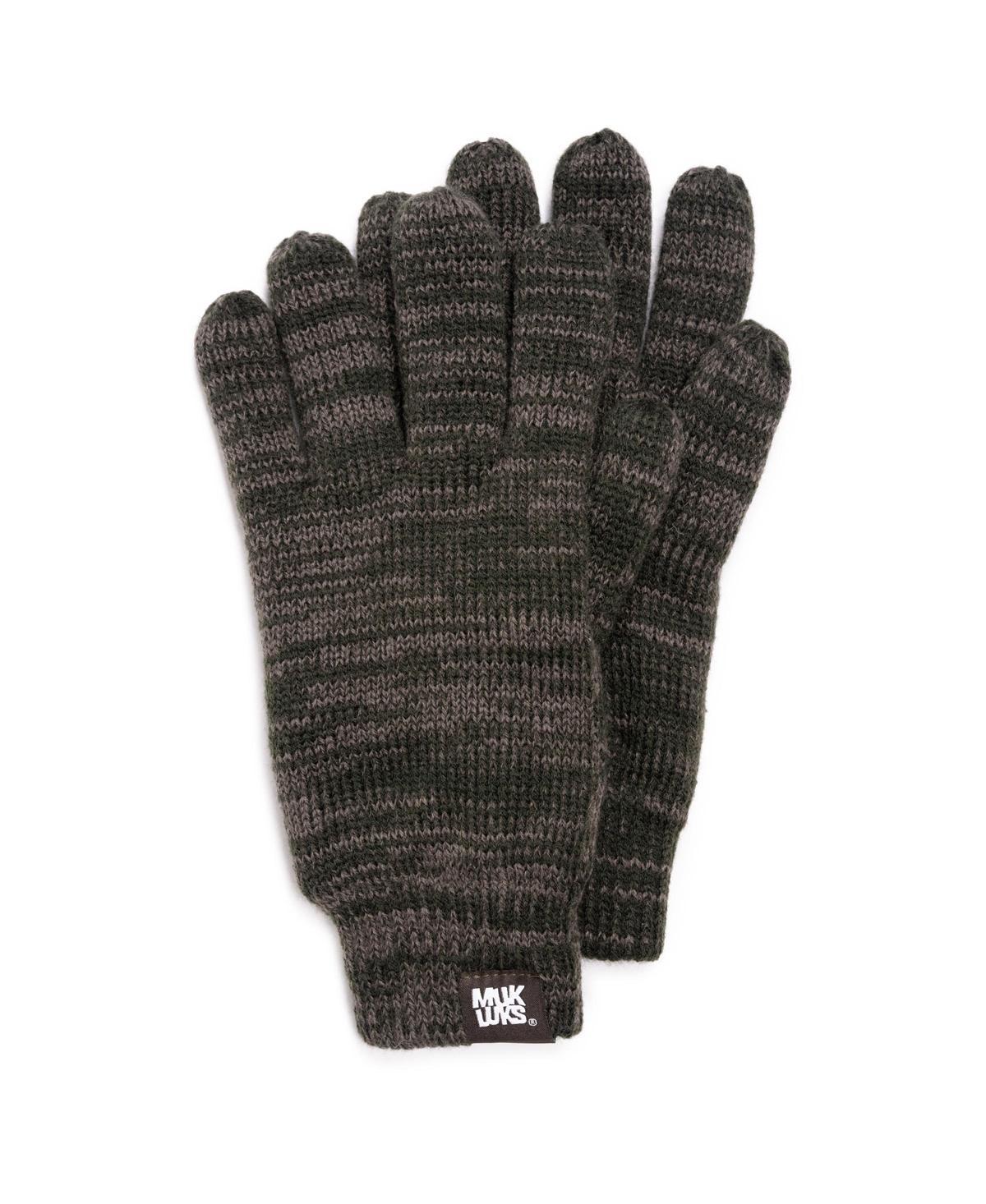 Mens MUK LUKS Marl Gloves, Silver Ebony Marl Product Image