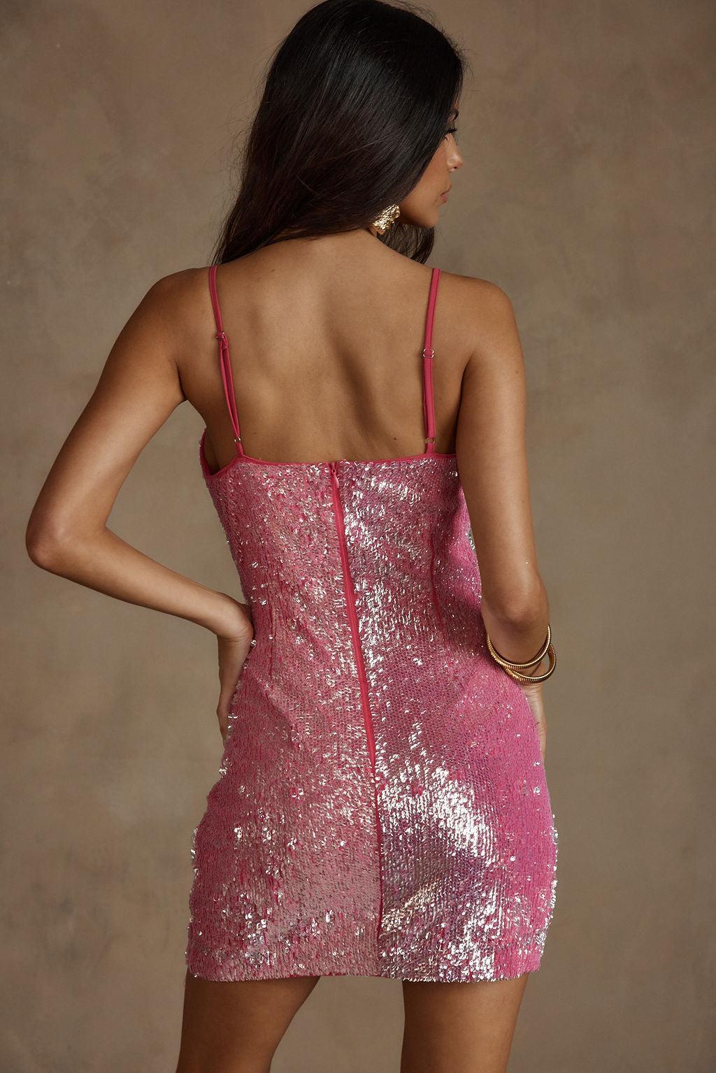 Charlotte Pink Sequin Mini Dress Product Image