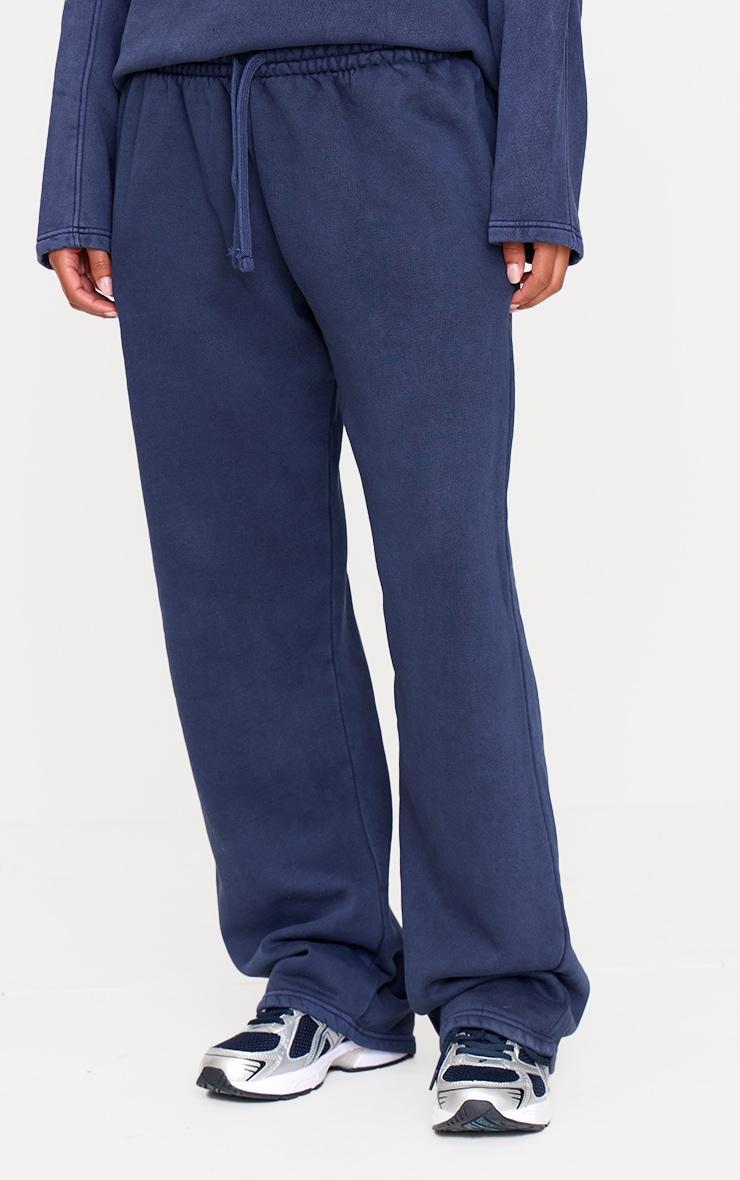 Navy Washed Wide Leg Sweatpants Product Image