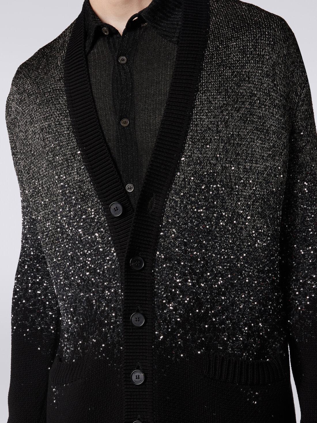 Cardigan in cotton blend with lurex and sequins Black | Missoni Product Image