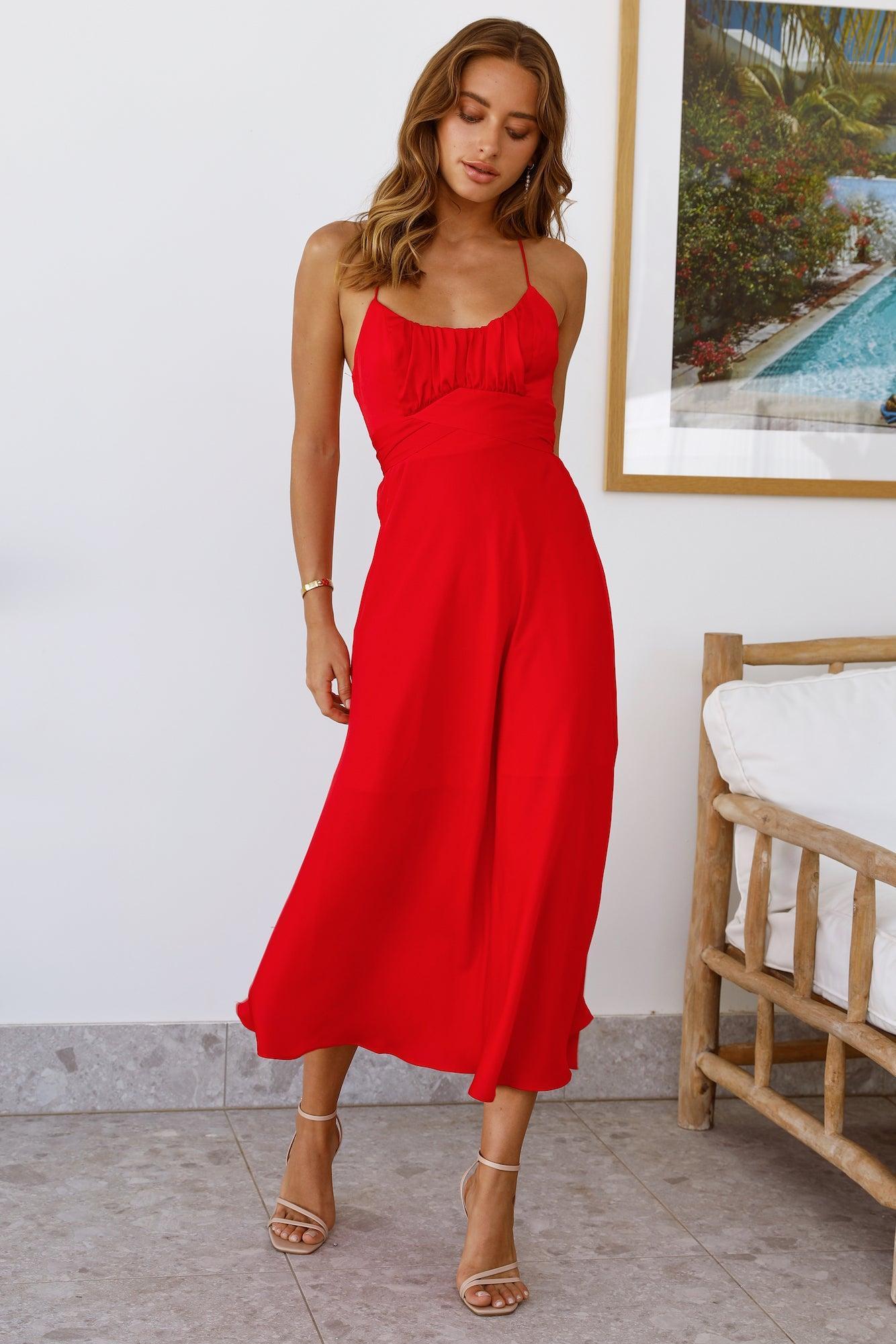 Never Stop Us Midi Dress Red Product Image